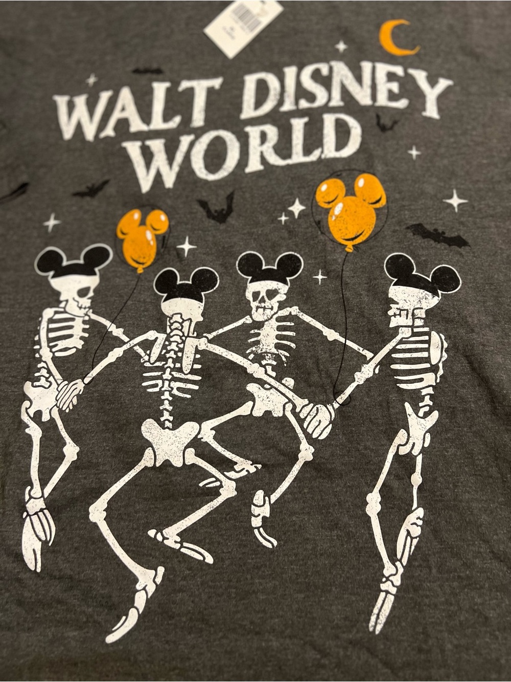 NWT 2026 Walt Disney World Halloween Skeleton Tee with Orange Balloons, Adult XL